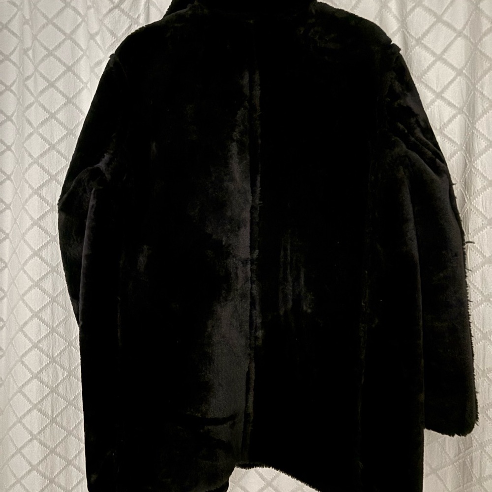 Luxurious Black Faux Fur Coat